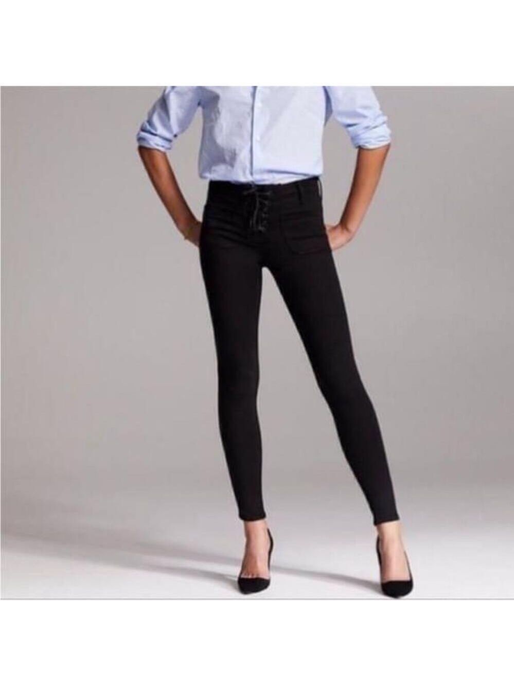 Aritzia Denim Forum | Nico Mid-Rise Skinny Crop Lace up Jeans
